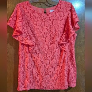 Merona Elegant Pink Lace Women's Top XL
